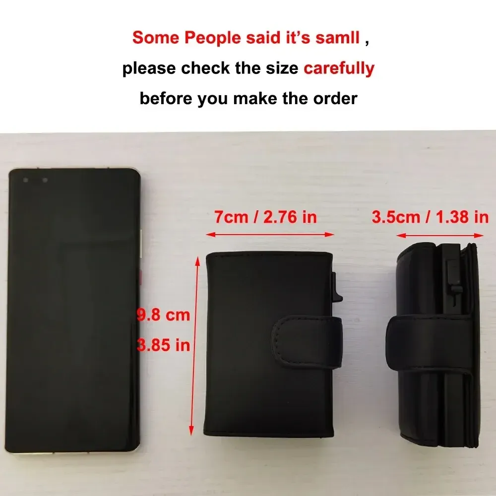 Portefeuille fin pour homme en cuir PU avec protection RFID, porte-cartes à trois volets et compartiment pour pièces 5