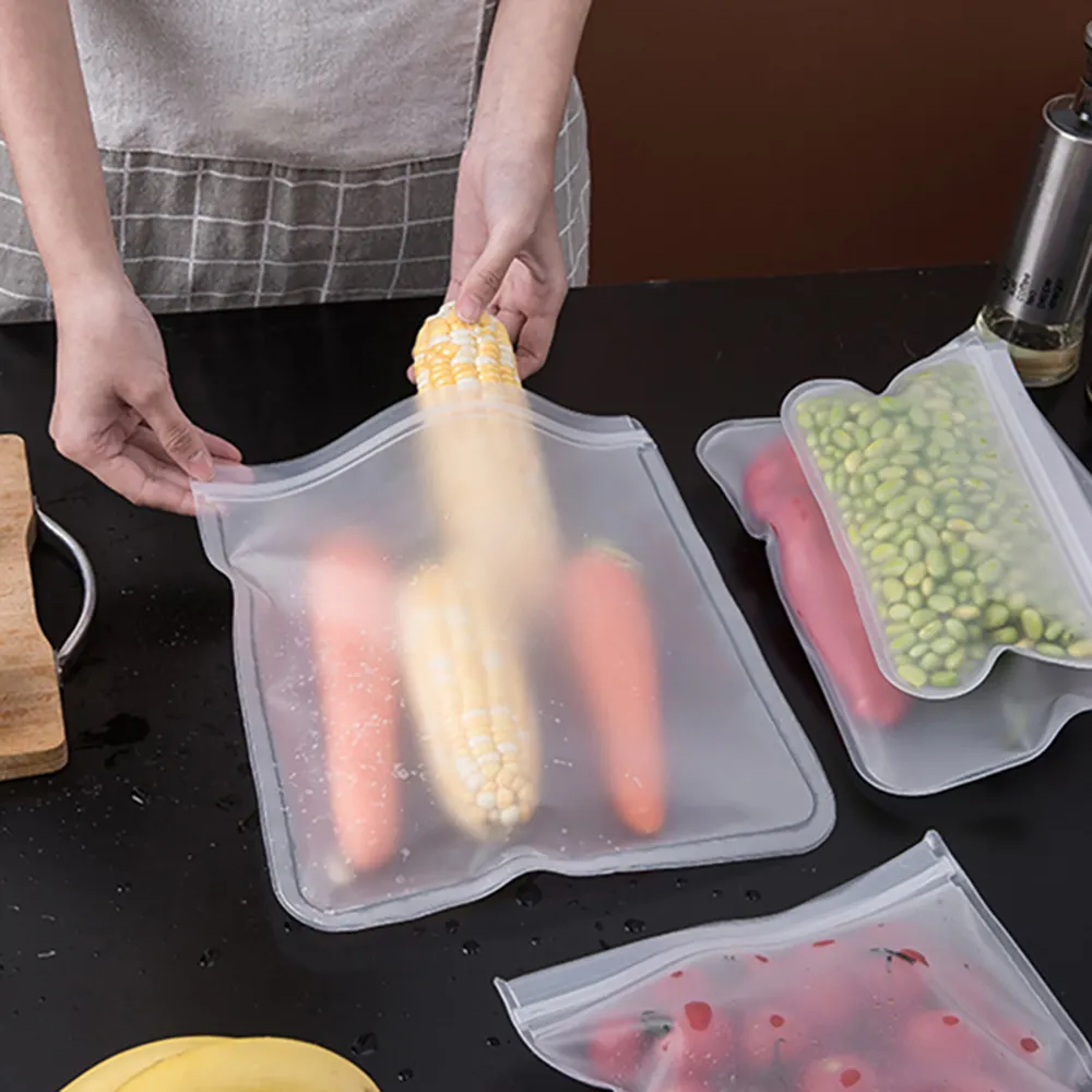 Sacs de conservation en silicone, mise en situation