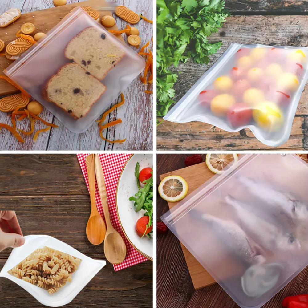 Sacs de conservation en silicone, finitions