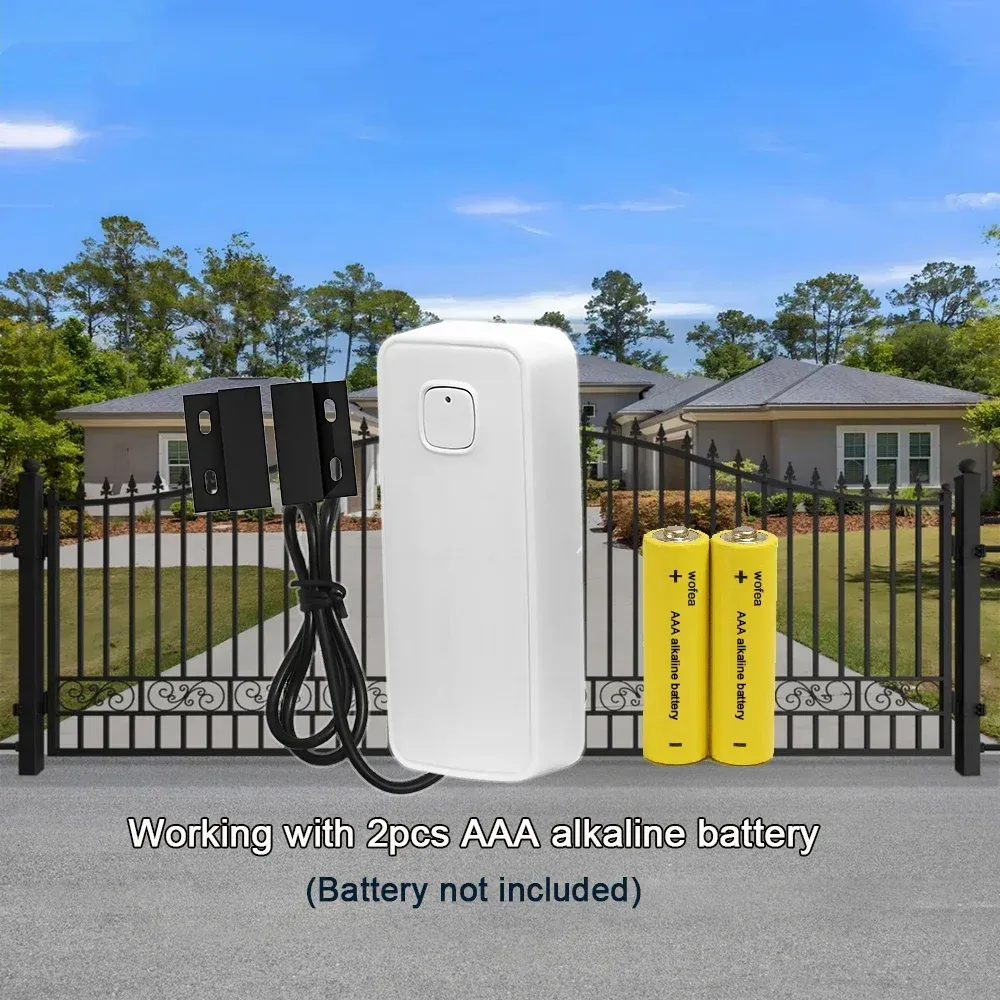 Capteur magnétique WiFi Tuya pour porte et fenêtre, détecteur d'ouverture et de fermeture intelligent compatible alarme de sécurité 2