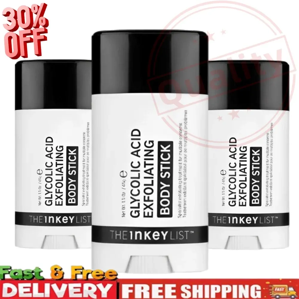 The Inkey List Exfoliating Body Stick – Gel nettoyant exfoliant à l'acide glycolique pour peaux ternes, lissantes et anti-rides
