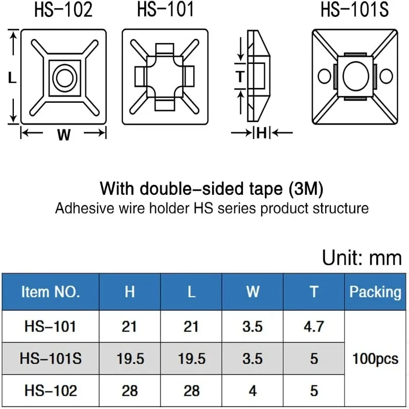 100 attaches-câbles auto-adhésives noires et blanches - Clips de gestion des câbles pour bureau 6