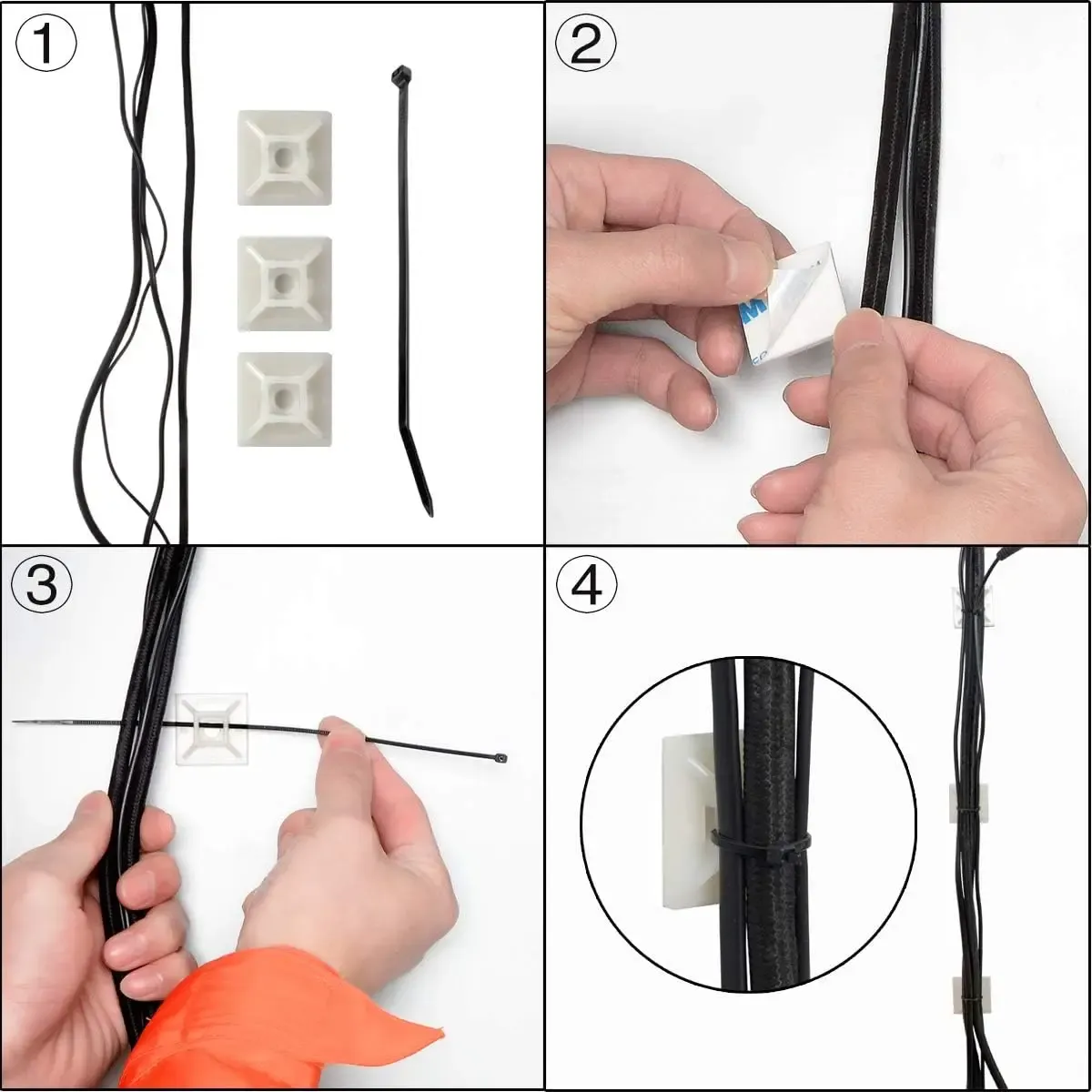 Attaches-câbles adhésives dans un intérieur contemporain