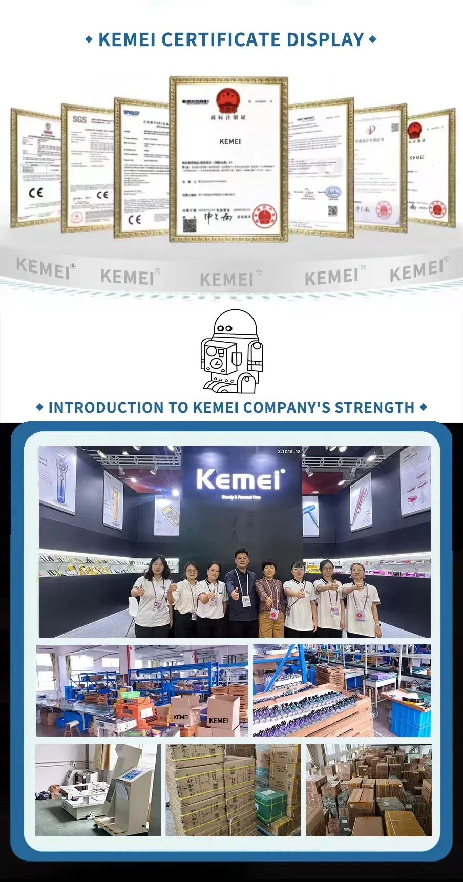 Tondeuse Kemei KM-6630 finitions