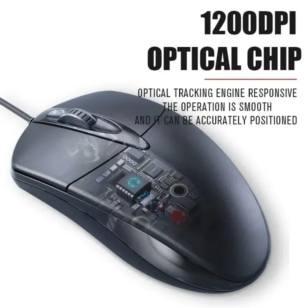 Souris optique filaire USB 1200 DPI pour ordinateur portable et de bureau 5