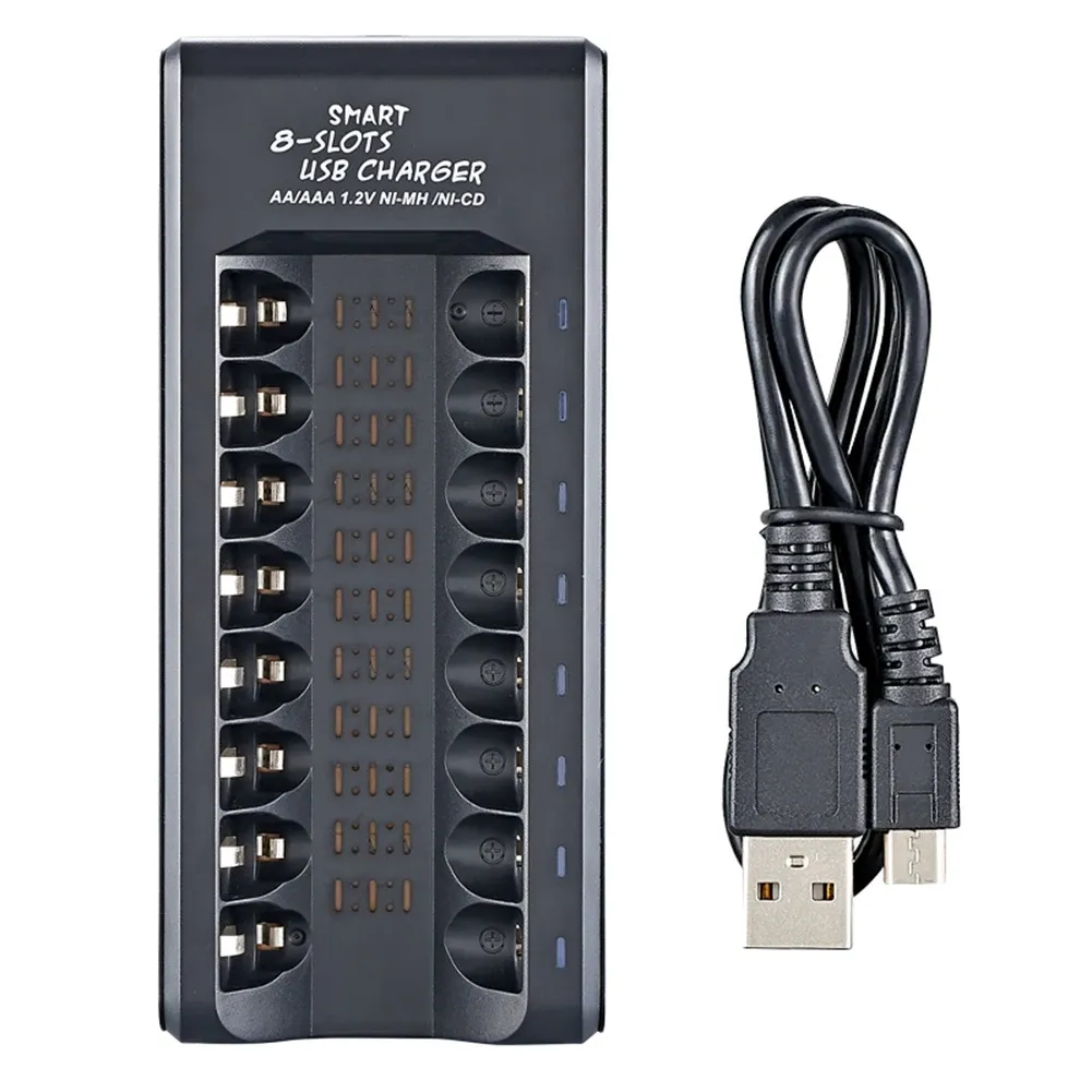 Chargeur de piles intelligent à 8 emplacements