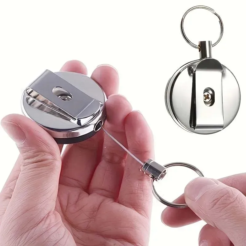 Porte-badge rétractable en métal avec clip de ceinture 2