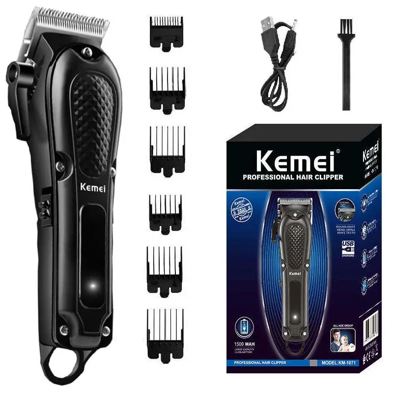 Tondeuse à cheveux rechargeable Kemei, tondeuse à barbe sans fil pour hommes, tondeuse électrique puissante, coupe réglable 7