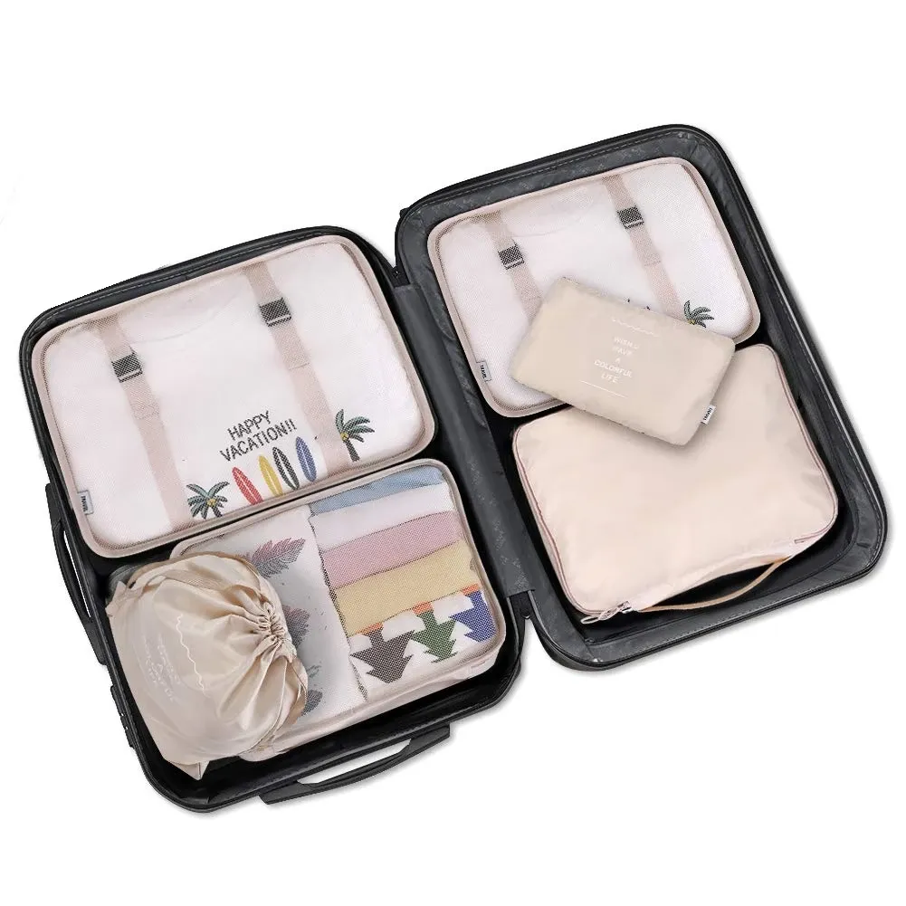 Ensemble de 8/6 pièces organisateurs de voyage à grande capacité pour bagages, vêtements et chaussures, avec pochettes de tri et cubes d'emballage 3
