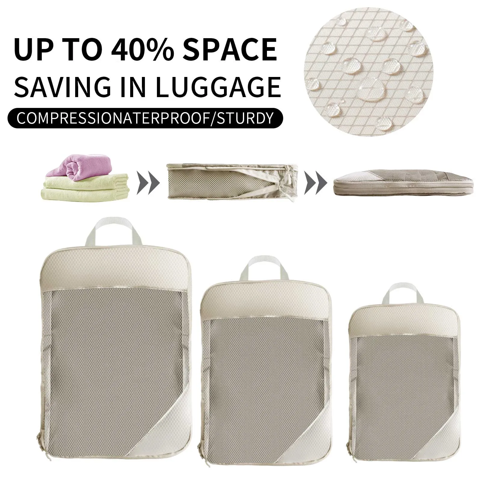 Cubes de rangement de voyage ouverts