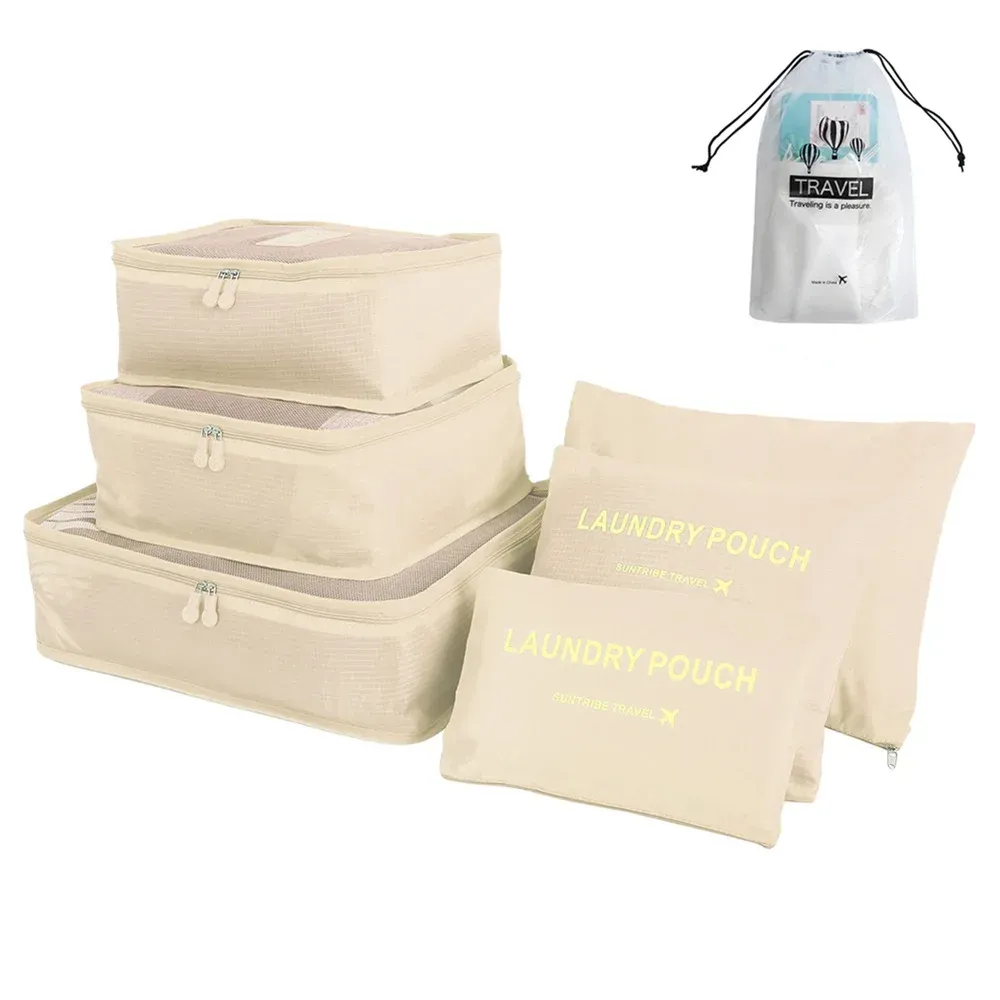 Ensemble de 8/6 pièces organisateurs de voyage à grande capacité pour bagages, vêtements et chaussures, avec pochettes de tri et cubes d'emballage 18