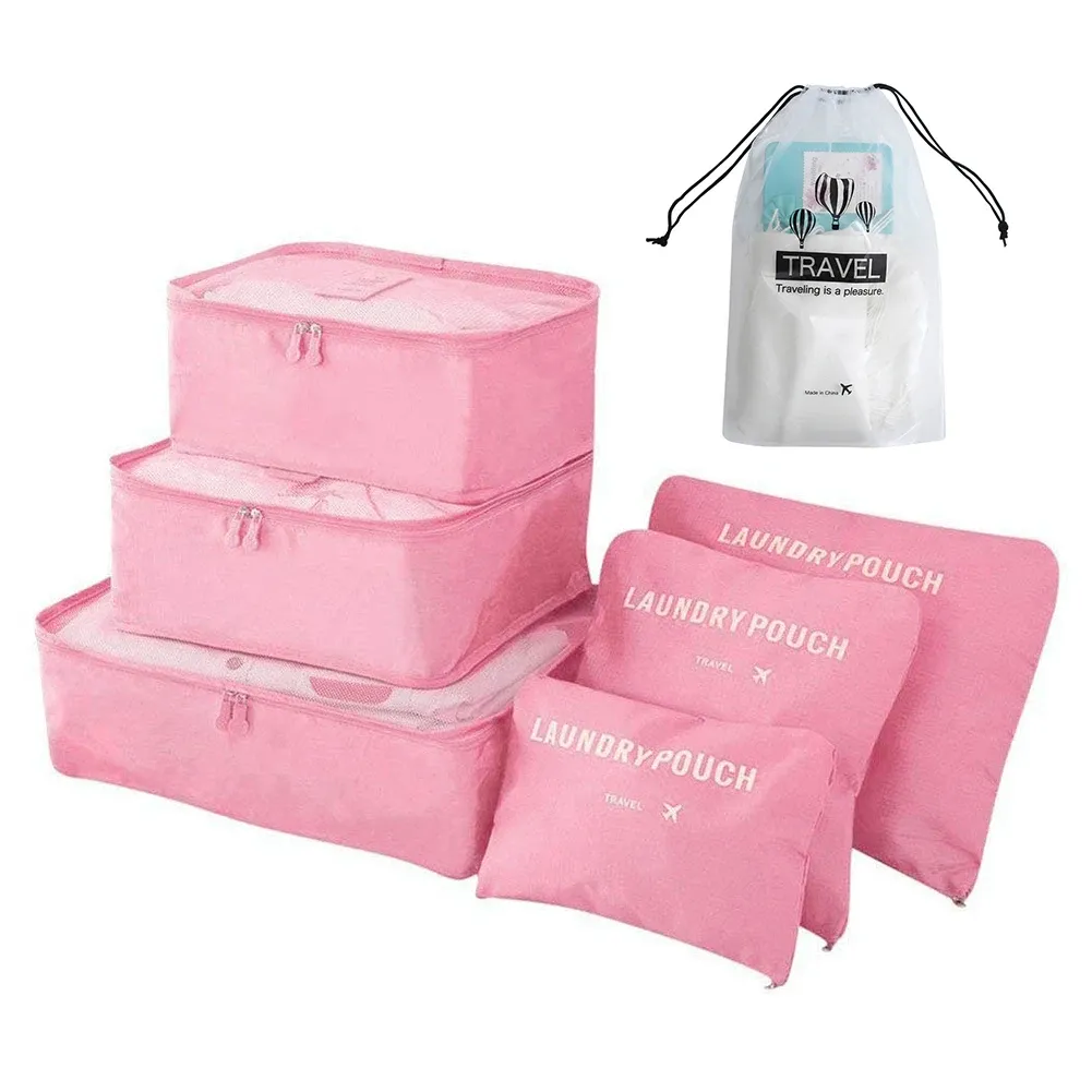 Ensemble de 8/6 pièces organisateurs de voyage à grande capacité pour bagages, vêtements et chaussures, avec pochettes de tri et cubes d'emballage 14