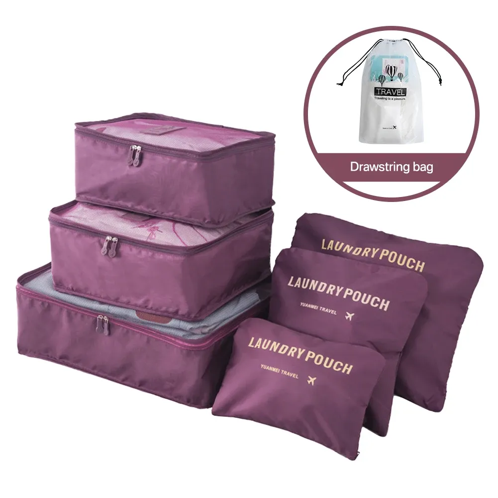 Ensemble de 8/6 pièces organisateurs de voyage à grande capacité pour bagages, vêtements et chaussures, avec pochettes de tri et cubes d'emballage 10