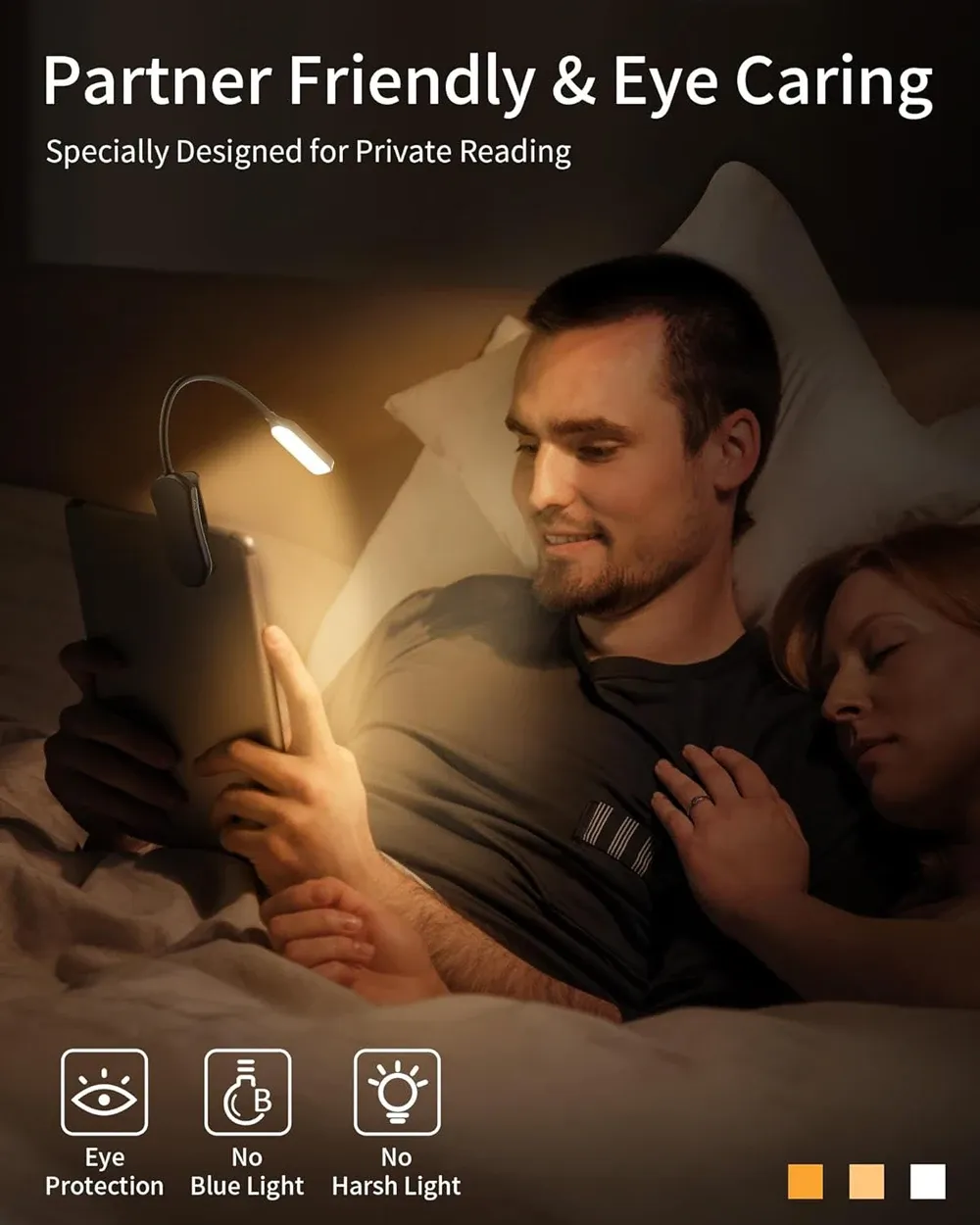 Lampe de lecture installée sur une tête de lit