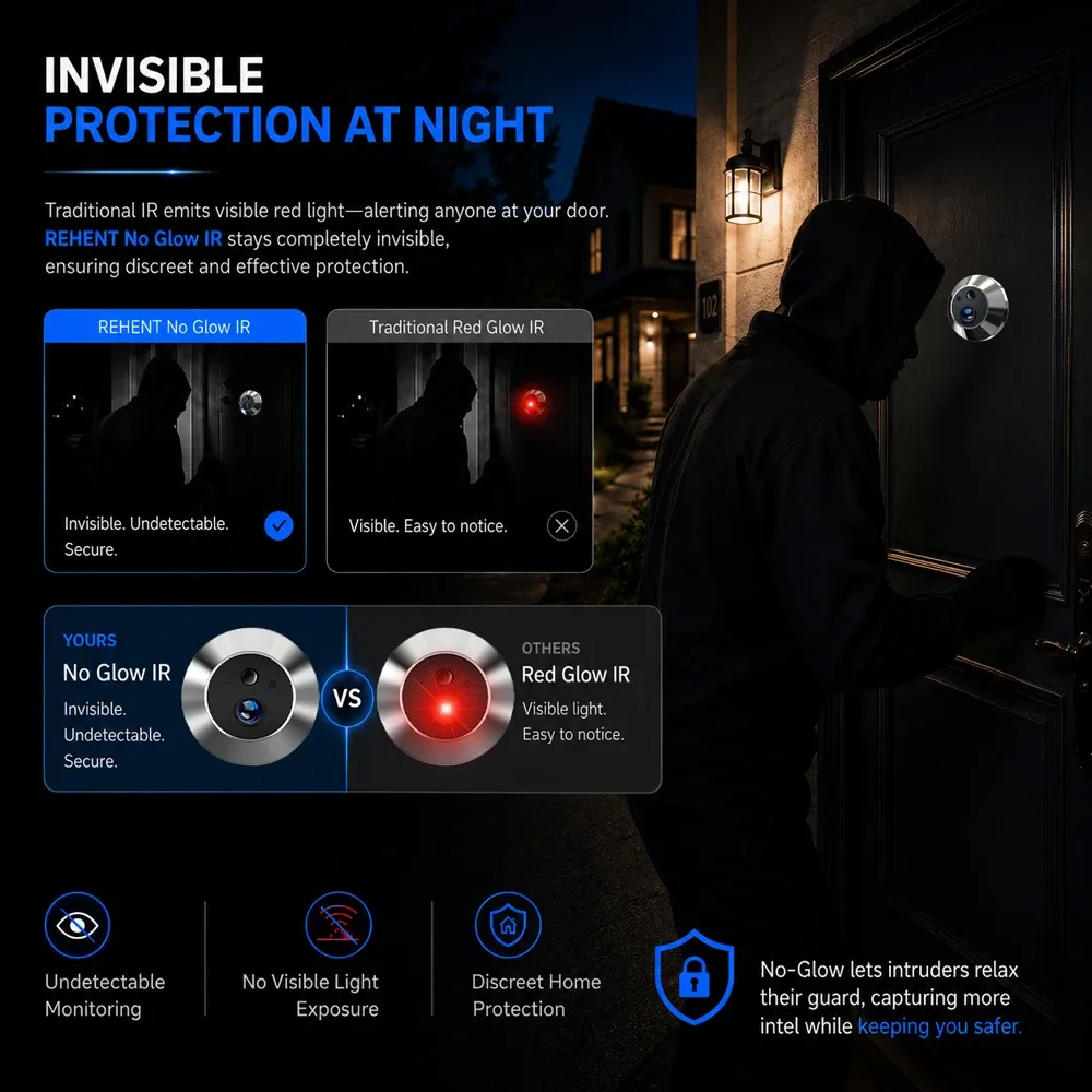 Judas numérique Tuya Smart 3 MP à grand angle 140°, mini visionneuse WiFi avec vision infrarouge et détection PIR, sonnette caméra de porte compatible Alexa et Google 3