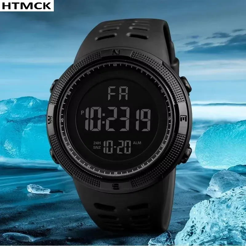 Montre de sport numérique pour homme étanche, lumineuse, avec chronomètre et alarme - Image 1