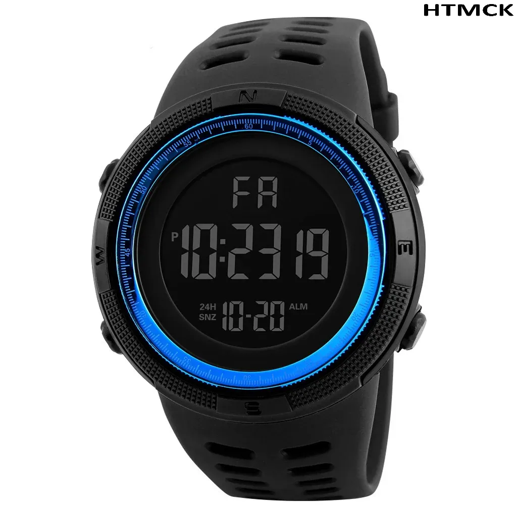 Montre de sport numérique pour homme étanche, lumineuse, avec chronomètre et alarme 4