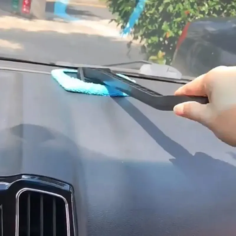 Kit de brosse de nettoyage pour vitres de voiture avec manche long, nettoyage de l'intérieur des vitres, outil de lavage, accessoires auto 5