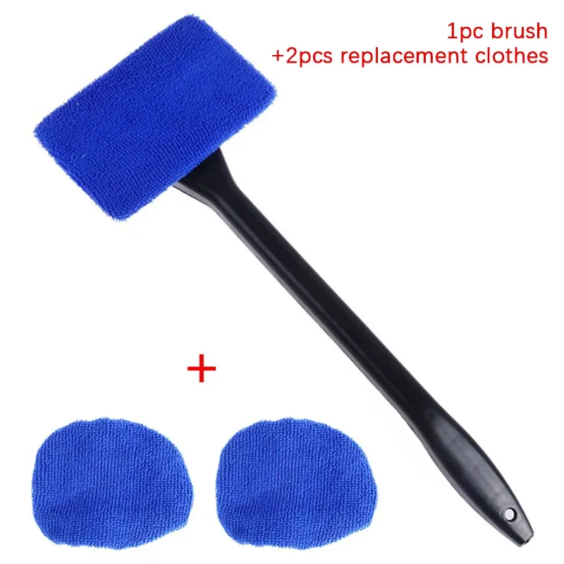 Kit de brosse de nettoyage pour vitres de voiture avec manche long, nettoyage de l'intérieur des vitres, outil de lavage, accessoires auto 9