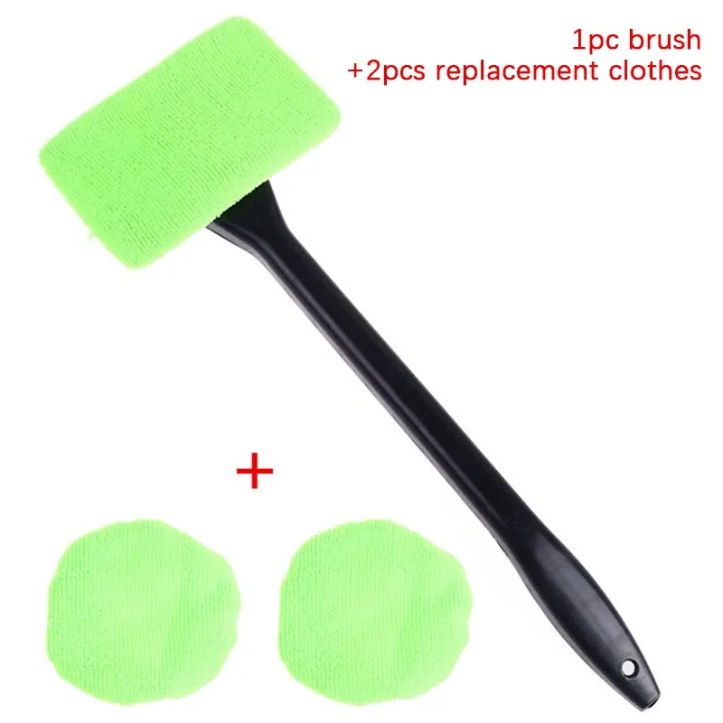 Kit de brosse de nettoyage pour vitres de voiture avec manche long, nettoyage de l'intérieur des vitres, outil de lavage, accessoires auto 8