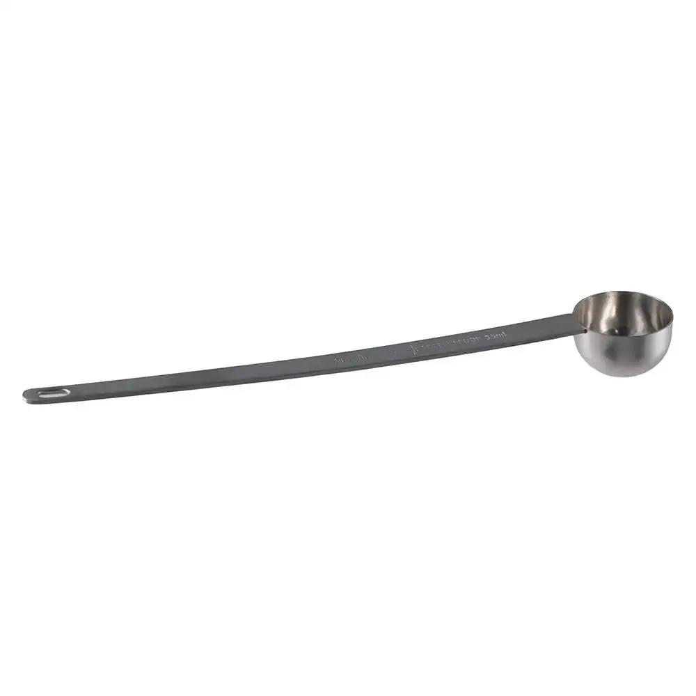 Cuillère doseuse en acier inoxydable à long manche, vue d'ensemble