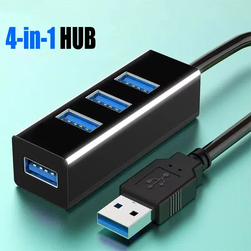 Hub USB 2.0 à 4 ports, haute vitesse, avec adaptateur secteur, pour PC