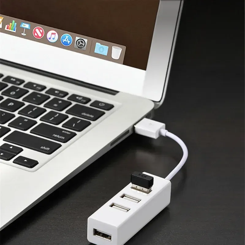 Hub USB 2.0 à 4 ports, haute vitesse, avec adaptateur secteur, pour PC 4