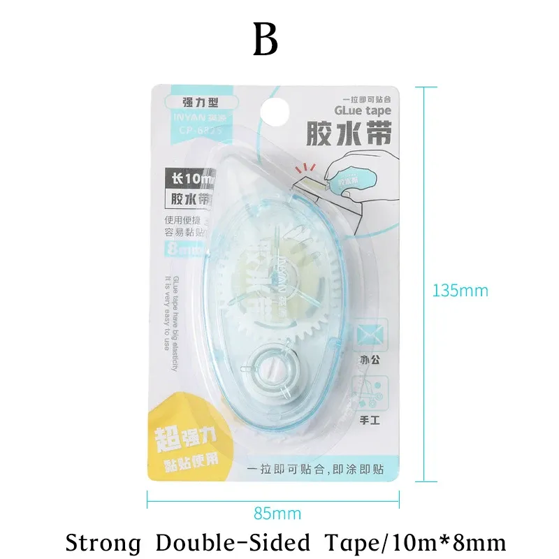 Ruban adhésif double face fort 10 m x 8 mm, fournitures de bureau et de papeterie pour bricolage et scrapbooking, rouleau haute adhérence 7