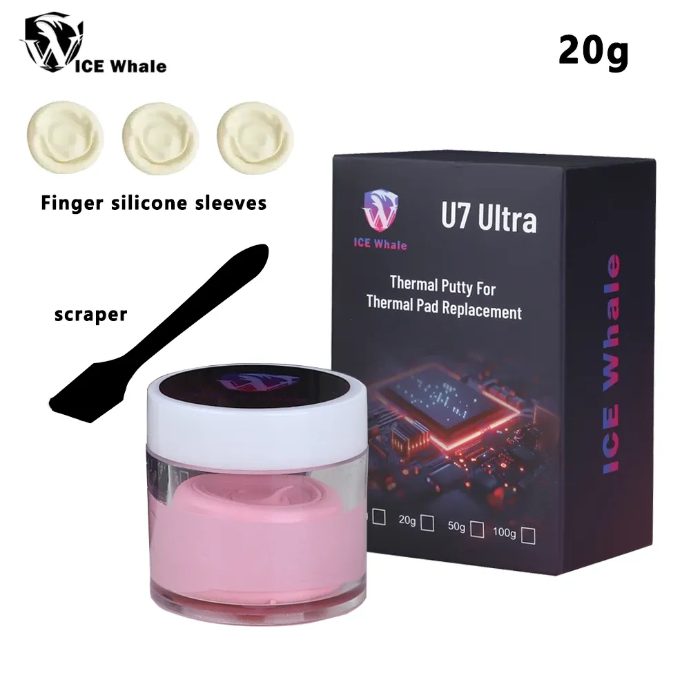 Pâte thermique ultra performante ICE Whale U7 pour processeur, carte graphique (GPU) et circuits intégrés, pad thermique à refroidissement rapide, pâte de dissipation thermique haute performance 7