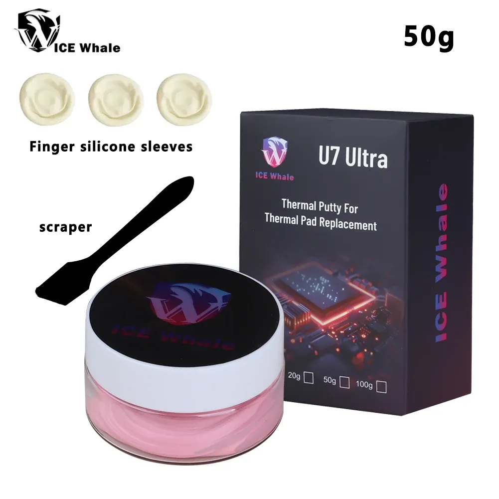 Pâte thermique ultra performante ICE Whale U7 pour processeur, carte graphique (GPU) et circuits intégrés, pad thermique à refroidissement rapide, pâte de dissipation thermique haute performance 10