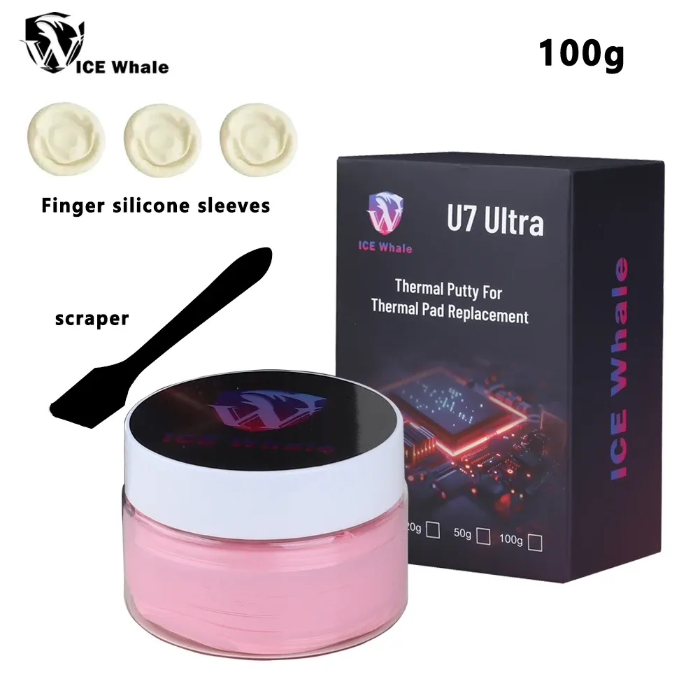 Pâte thermique ultra performante ICE Whale U7 pour processeur, carte graphique (GPU) et circuits intégrés, pad thermique à refroidissement rapide, pâte de dissipation thermique haute performance 9