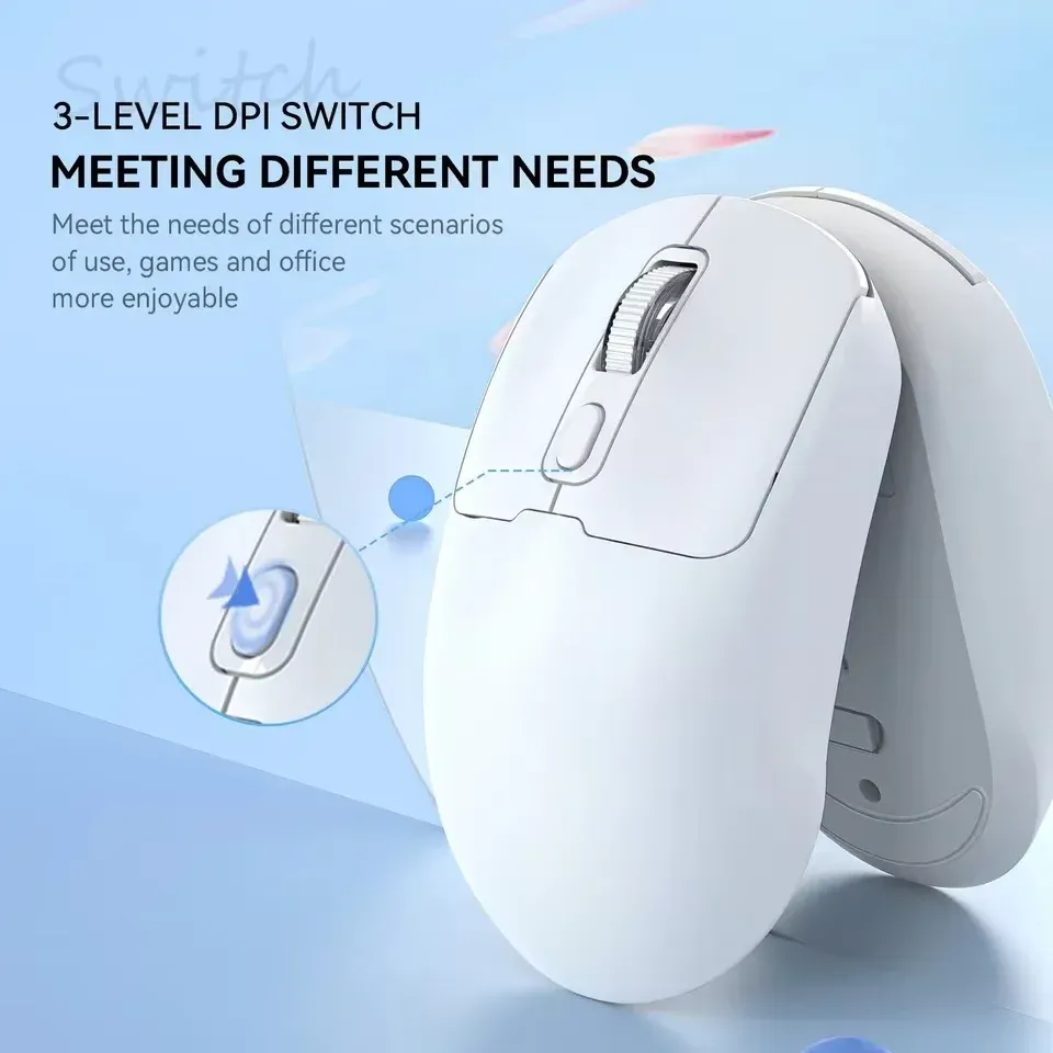 Souris de jeu ergonomique sans fil 2.4G et Bluetooth 5.4, 800/1200/1600 DPI, rechargeable, pour PC et ordinateur portable 4
