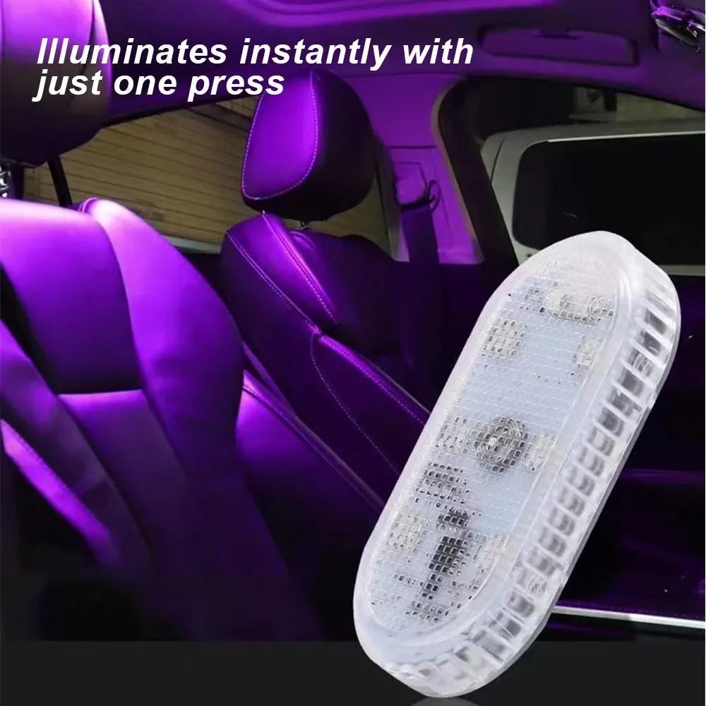 Lampe de Voiture LED Tactile Sans Fil Multicolore, Plafonnier Rechargeable USB avec Capteur 4