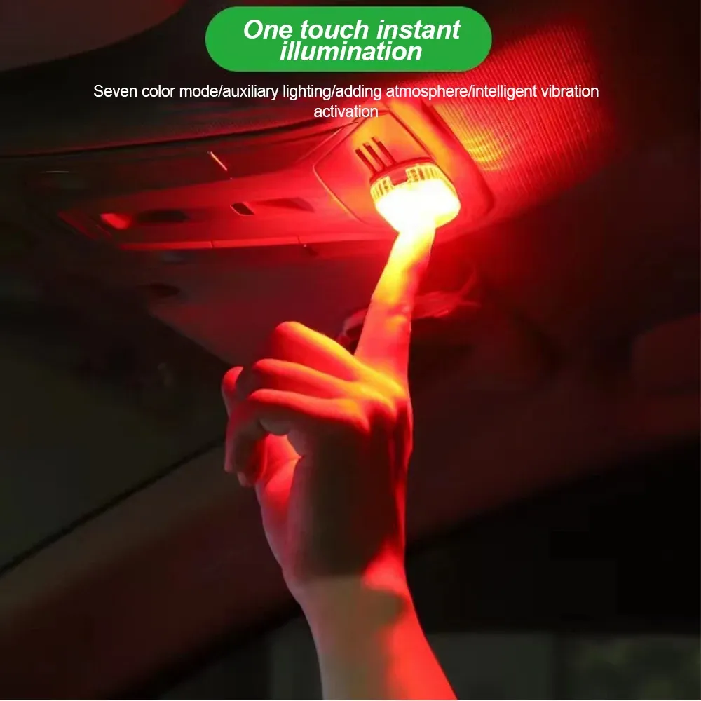 Lampe de Voiture LED Tactile Sans Fil Multicolore, Plafonnier Rechargeable USB avec Capteur 5