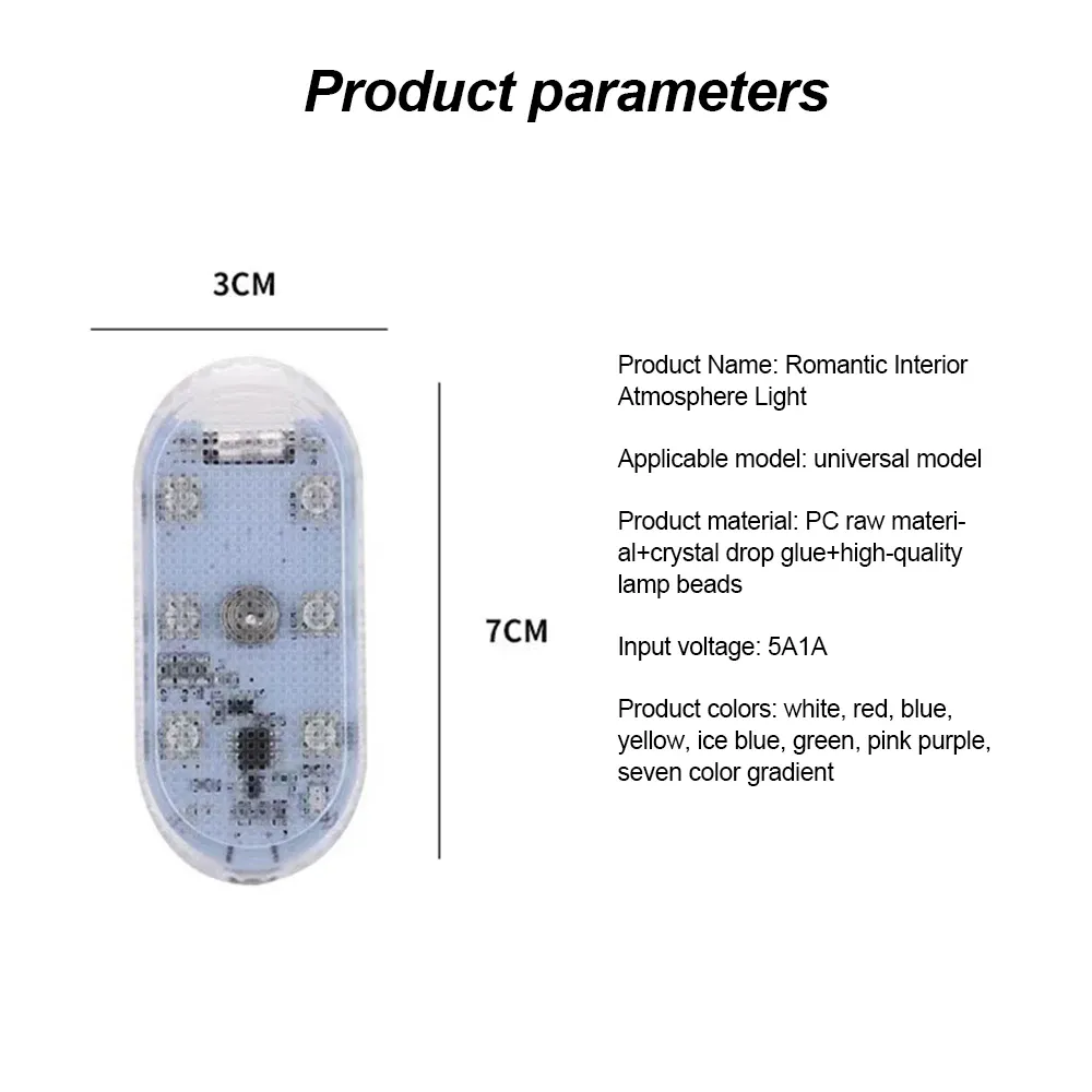 Lampe de voiture tactile multicolore sans fil