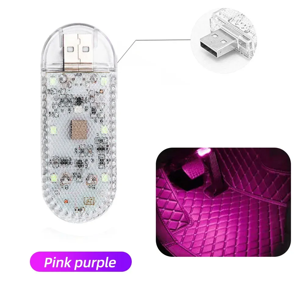 Lampe de Voiture LED Tactile Sans Fil Multicolore, Plafonnier Rechargeable USB avec Capteur 15