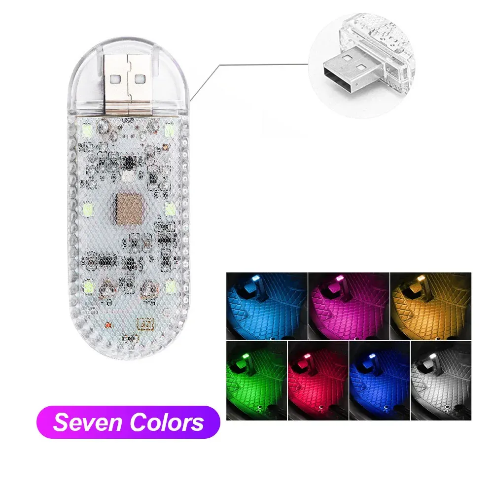 Lampe de Voiture LED Tactile Sans Fil Multicolore, Plafonnier Rechargeable USB avec Capteur 16