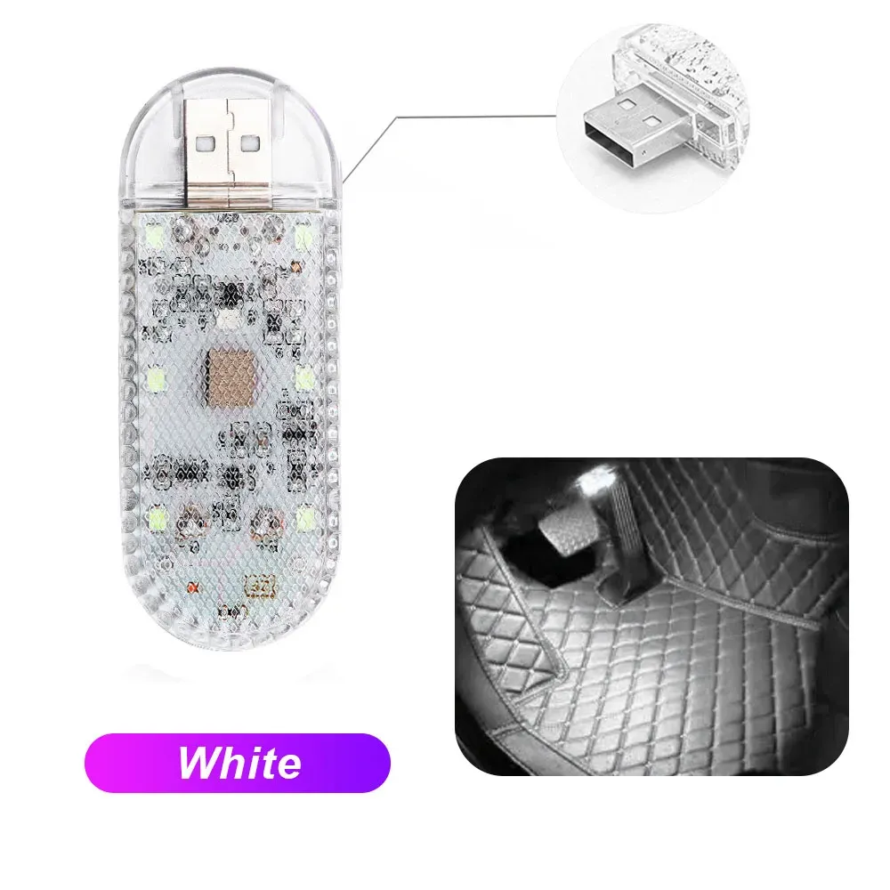 Lampe de Voiture LED Tactile Sans Fil Multicolore, Plafonnier Rechargeable USB avec Capteur 13