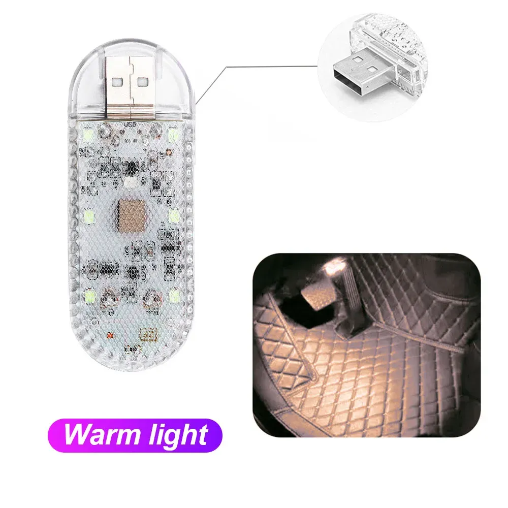 Lampe de Voiture LED Tactile Sans Fil Multicolore, Plafonnier Rechargeable USB avec Capteur 14
