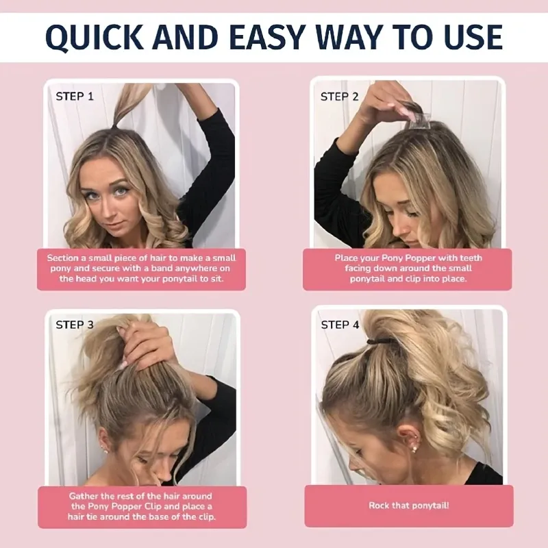 Mini volumateur pour queue de cheval, pour cheveux épais et longs : volume instantané et coiffure moelleuse pour tous types de cheveux 2