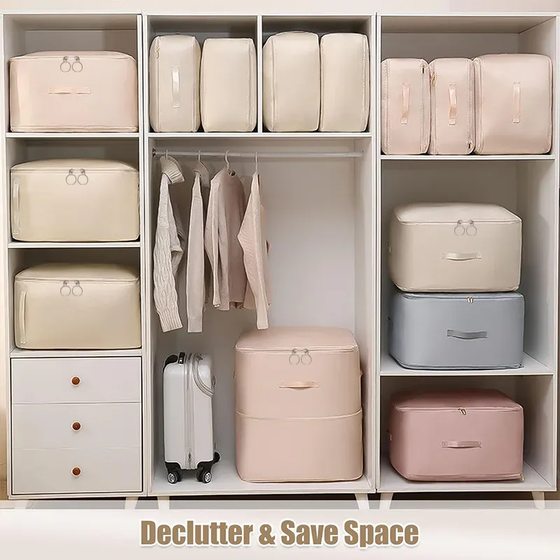 Sac de rangement sous vide ultra-compact à compression automatique pour couettes et vêtements – Optimisation de l'espace 3