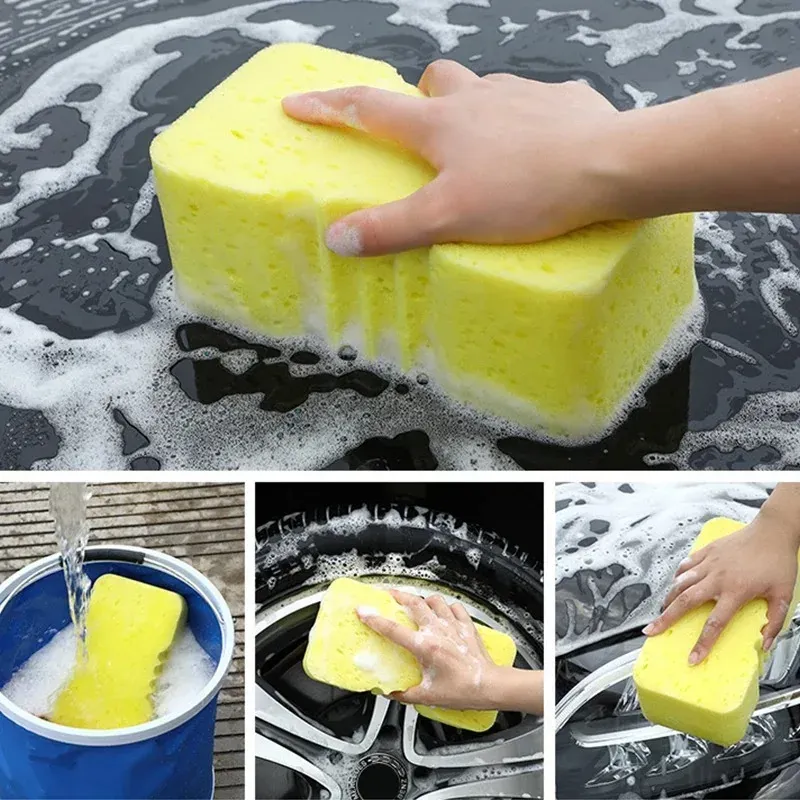 Éponge de lavage pour voiture extra large, absorbante, en coton haute densité, éponge bloc pour nettoyage 3