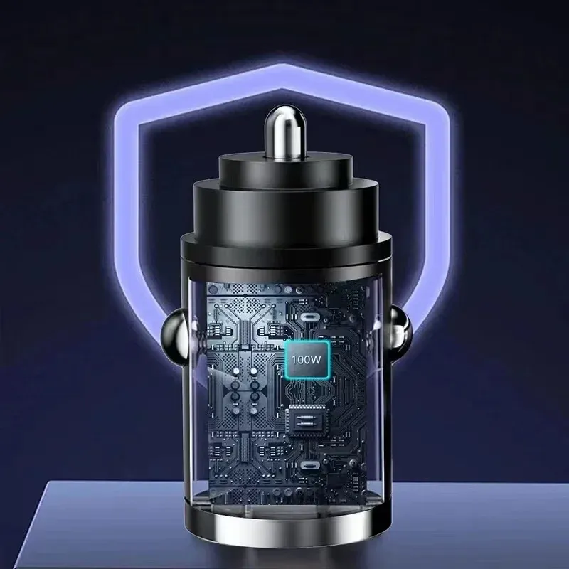 Chargeur de voiture USB 100 W Type-C, détail du design