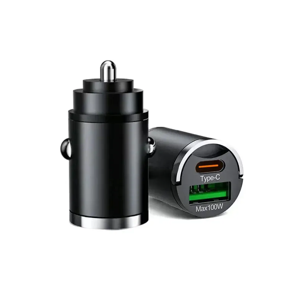 Chargeur de voiture USB-C 100 W PD, adaptateur de charge rapide pour iPhone 15, Samsung S24 et Xiaomi, compatible Charge rapide 3.0 7