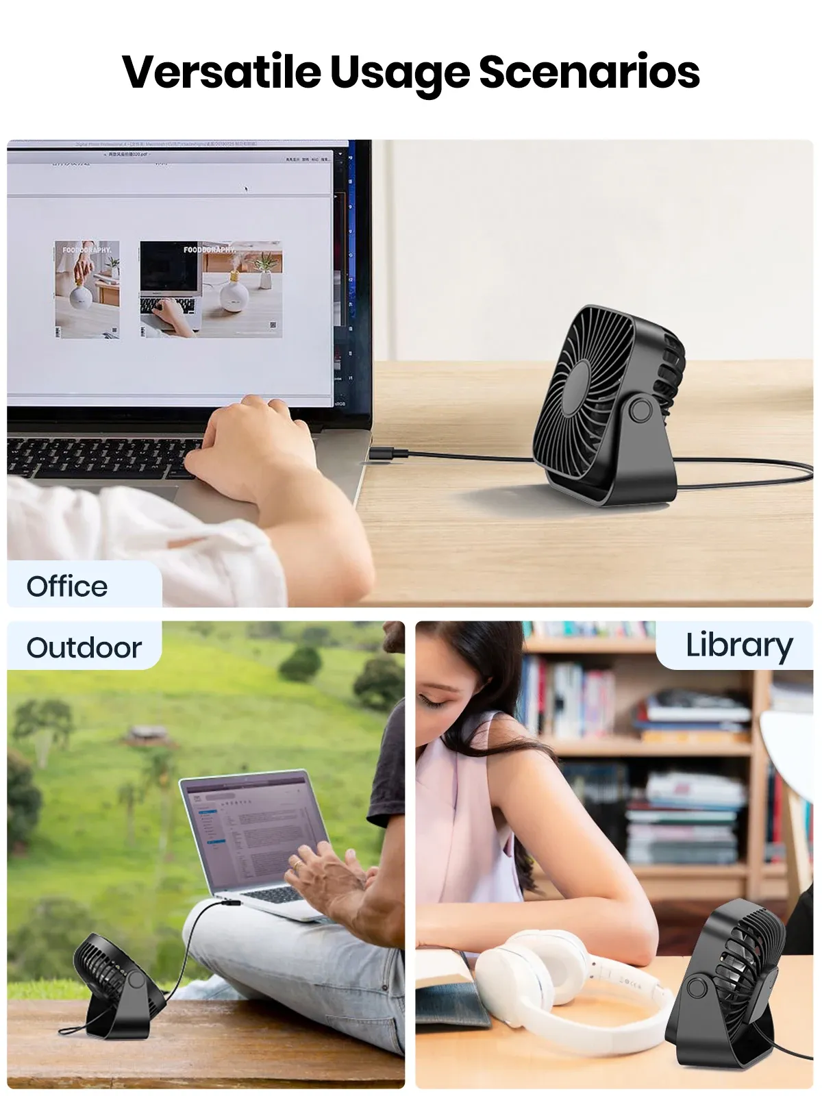 Mini ventilateur TOPK dans un environnement lifestyle
