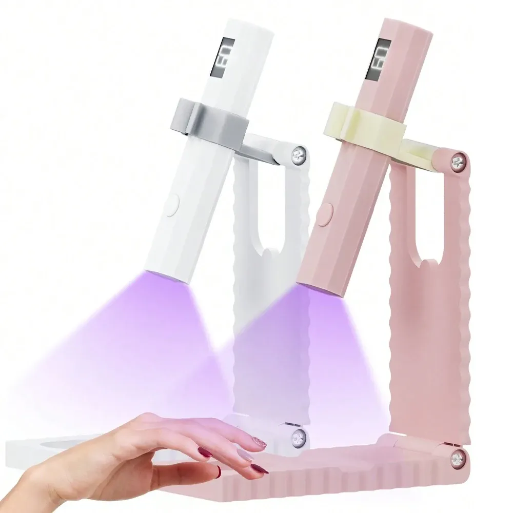 Lampe UV portable pour ongles en gel, mini manucure LED rechargeable avec support de bureau, LINMANDA - Image 1
