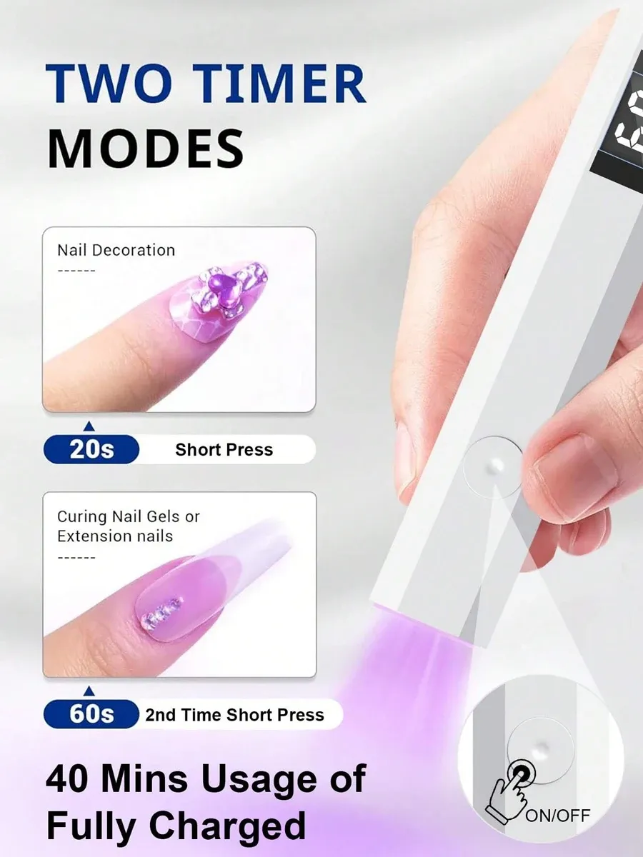 Vue détaillée du support lumineux pour ongles