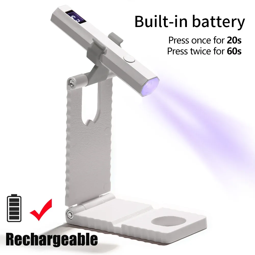 Lampe UV portable pour ongles en gel, mini manucure LED rechargeable avec support de bureau, LINMANDA 11