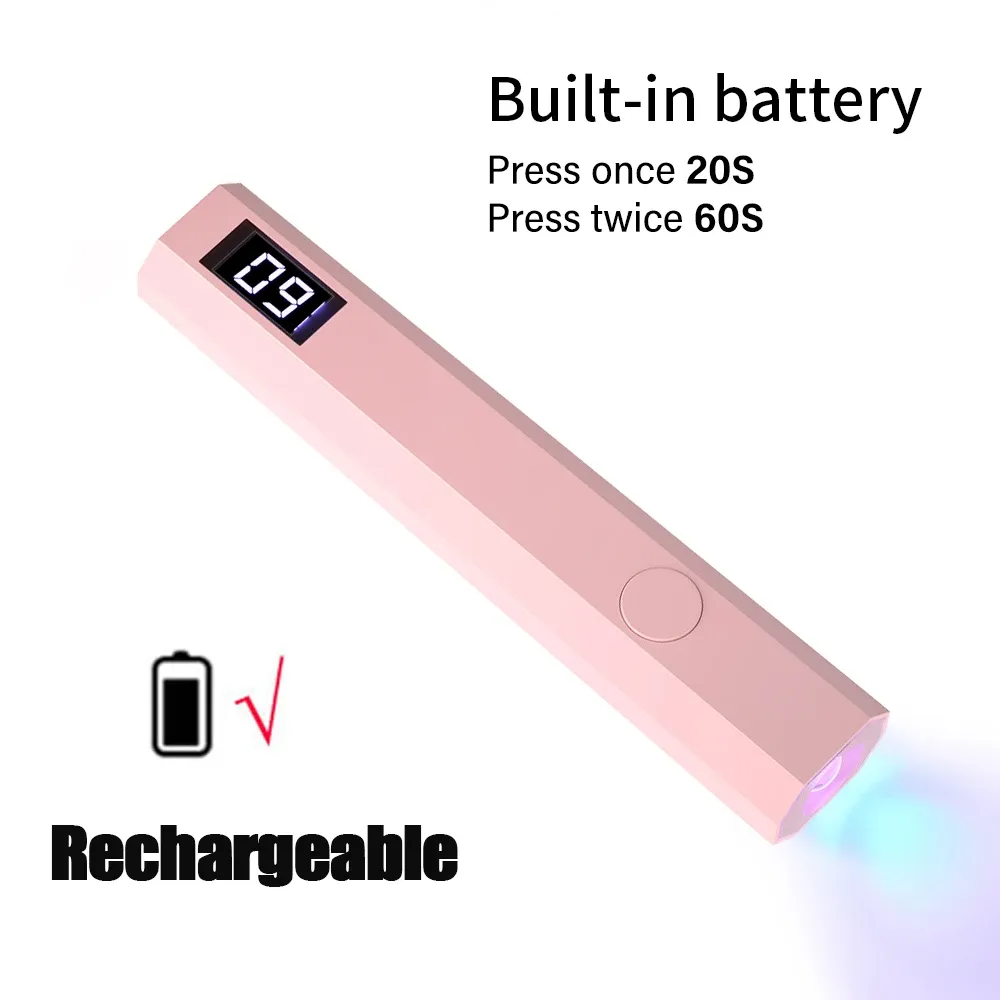 Lampe UV portable pour ongles en gel, mini manucure LED rechargeable avec support de bureau, LINMANDA 13