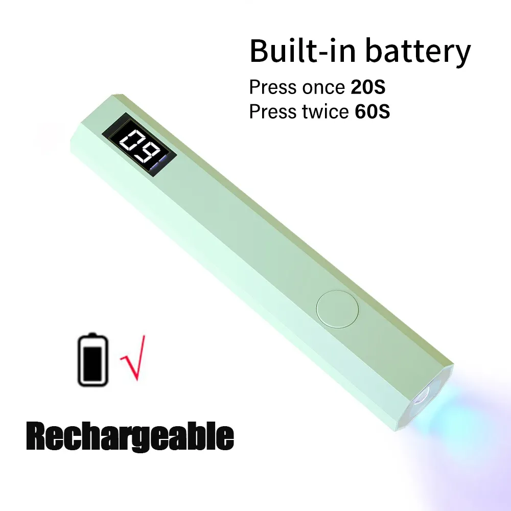 Lampe UV portable pour ongles en gel, mini manucure LED rechargeable avec support de bureau, LINMANDA 7
